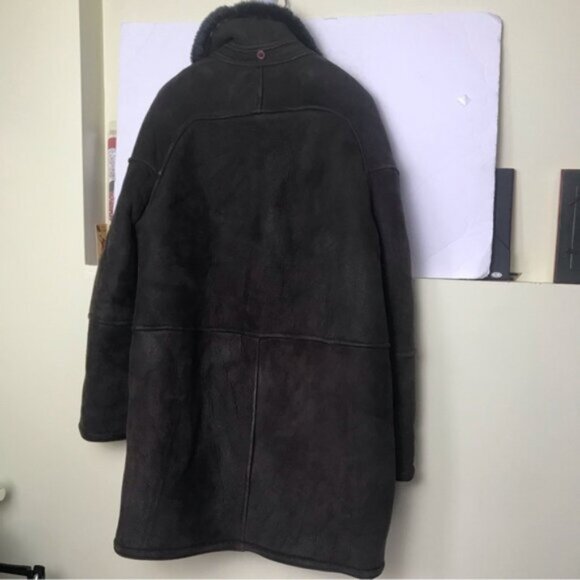 GilbertCohen Montreal Vintage Shearling Sheepskin Leather Coat Warm Fur Pocket L - Picture 5 of 15